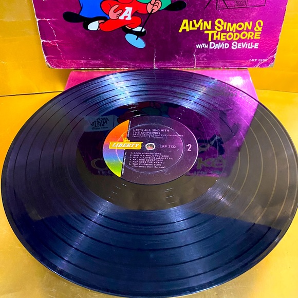 ALVIN LET’S ALL SING WITH THE CHIPMUNKS VTG 1961 VINYL RECORD LP LIBERTY RECORDS - Picture 6 of 16